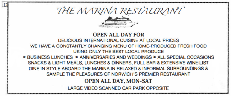The Marina Restaurant - Advertisement 4 