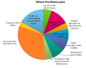 Pie Chart: UAE government spending - 2000